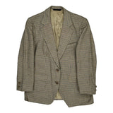 Burberry Checked Blazer - Large Brown Wool Blend