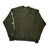 Reverse Weave Champion Spellout Sweatshirt - Large Green Cotton