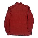 Branded Lion Checked Overshirt - Large Red Polyester Blend