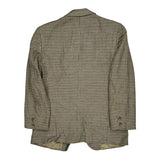 Burberry Checked Blazer - Large Brown Wool Blend