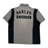 Motorcycle Harley Davidson Spellout Short Sleeve Shirt - Large Black Cotton