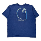 Carhartt Graphic T-Shirt - 2XL Blue Cotton