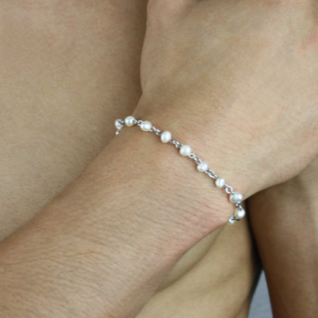Pearl Bracelet: Stainless Steel
