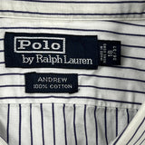 Andrew Polo By Ralph Lauren Striped Shirt - 2XL Blue Cotton
