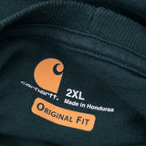 Carhartt Long Sleeve T-Shirt - 2XL Green Cotton