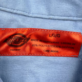 Dickies Short Sleeve Shirt - Large Blue Polyester Blend