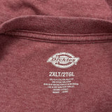 Dickies Tall T-Shirt - 2XL Red Cotton Blend