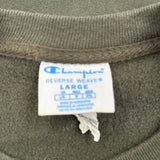 Reverse Weave Champion Spellout Sweatshirt - Large Green Cotton