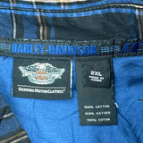 Harley Davidson Checked Short Sleeve Shirt - 2XL Black Cotton