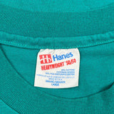 Hanes Single Stitch T-Shirt - Large Green Cotton Blend