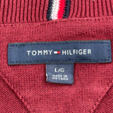 Tommy Hilfiger 1/4 Zip - Large Red Cotton