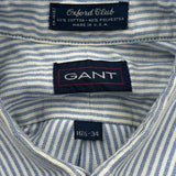 Gant Striped Shirt - Large Blue Cotton Blend