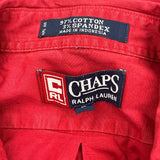 Chaps Ralph Lauren Shirt - Large Red Cotton