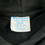 Reverse Weave Champion Hoodie - Large Black Cotton