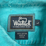 Woolrich Short Sleeve Shirt - Large Green Cotton