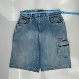Fubu Cargo Carpenter Shorts - 36W 12L Light Wash Denim