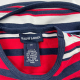 Age 3 Ralph Lauren Striped Long Sleeve T-Shirt - XS Blue Cotton