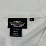 Motorcycles Harley Davidson Graphic T-Shirt - Large White Cotton