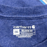Carhartt Graphic T-Shirt - 2XL Blue Cotton