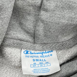 Reverse Weave Champion Spellout Hoodie - Small Grey Cotton