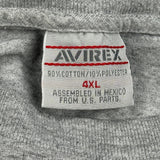 Est. 1975 Avirex Spellout Long Sleeve T-Shirt - 4XL Grey Cotton Blend