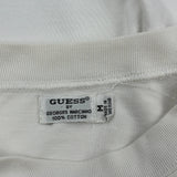 Guess Spellout Long Sleeve T-Shirt - Medium White Cotton