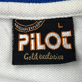 Pilot Hip Hop Polo Shirt - Large Blue Cotton