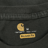 Relaxed Fit Carhartt Spellout Long Sleeve T-Shirt - Medium Black Cotton