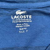 Slim Fit Lacoste Striped T-Shirt - 2XL Blue Cotton Blend