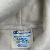 Reverse Weave Champion Spellout Hoodie - XS White Cotton