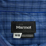 Marmot Checked Short Sleeve Shirt - Medium Blue Polyester