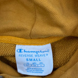 Reverse Weave Champion Hoodie - Small Yellow Cotton