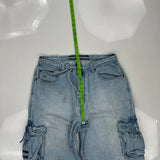 Enyce Hip Hop Cargo Shorts - 34W 12L Light Wash Denim