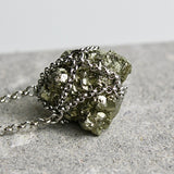 Caged Pyrite Necklace