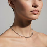 Model wearing Mixed Chain Bead Necklace