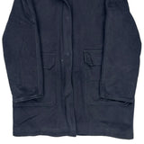 Burberry Checked Coat - Large Navy Wool