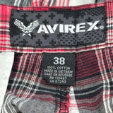 Avirex Checked Shorts - 38W 10L Black Cotton