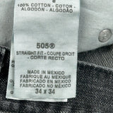 505 Levis Jeans - 34W 34L Grey Cotton