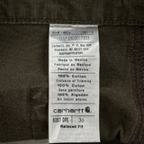 Carhartt Cargo Shorts - 36W 11L Brown Cotton