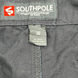 Southpole Hip Hop Cargo Shorts - 36W 10L Black Cotton