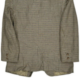 Burberry Checked Blazer - Large Brown Wool Blend