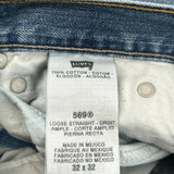 569 Levis Jeans - 32W 30L Blue Cotton