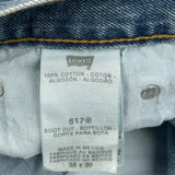 517 Levis Boot Cut Jeans - 36W 30L Blue Cotton