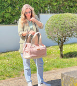 Lady's Weekend Handbag soft pink cork