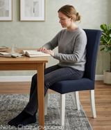 Anyseat Navy Waterproof Chair Cover – Corn Kernel Pattern Stretch Slipcover for Dining Room