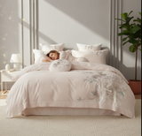 Anycozy Duvet Cover Set Flat Bed Sheet Ultra Soft Egyptian Cotton Embroidery Luxury Bedding
