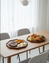 Anygleam Natural Wood Diagonal Acacia Wood Plate Serving Tray Food Kitchen Tableware