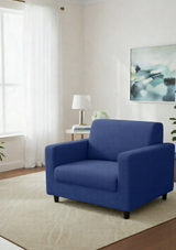 Anyseat 1-Seater Sofa Cover – Plain Royal Blue Style Slipcover for Living Room Chair Protection