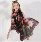 Anyyou 100% Mulberry Silk Brown Scarf Women Luxury Long Shawl – Beach Wear, Swimwear Cover Up, Pashmina Face Shield Foulard Fashion Accessory