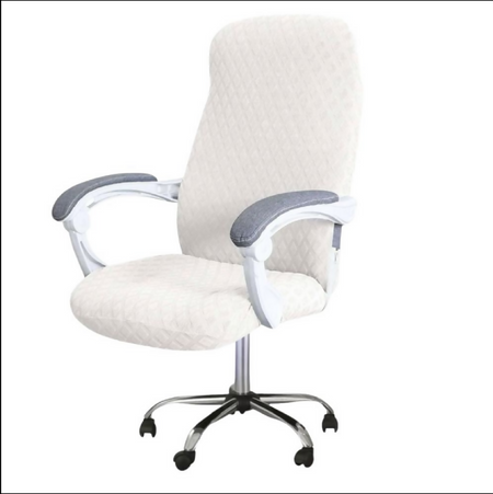 Anyseat White Office Chair Cover – Waterproof Stretchable Spandex Jacquard Slipcover, Anti‑Dirt Protection
